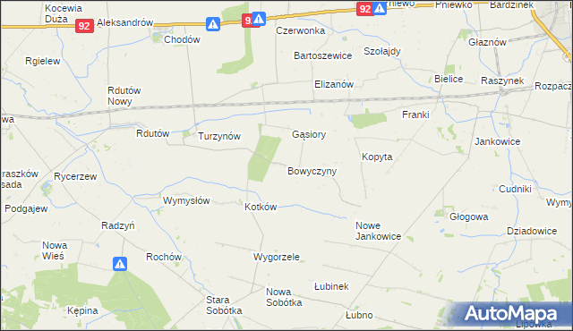 mapa Bowyczyny, Bowyczyny na mapie Targeo