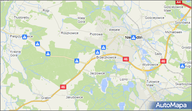 mapa Brzęczkowice, Brzęczkowice na mapie Targeo