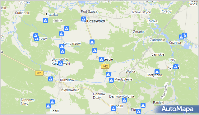 mapa Brzeście gmina Kluczewsko, Brzeście gmina Kluczewsko na mapie Targeo