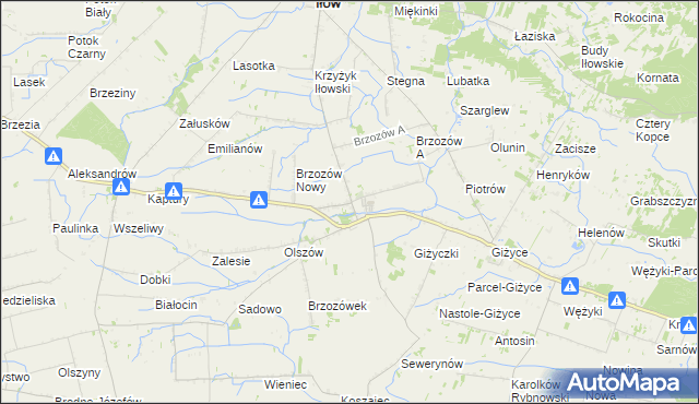 mapa Brzozów Stary, Brzozów Stary na mapie Targeo