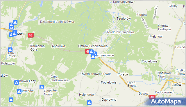 mapa Bystrzanowice, Bystrzanowice na mapie Targeo