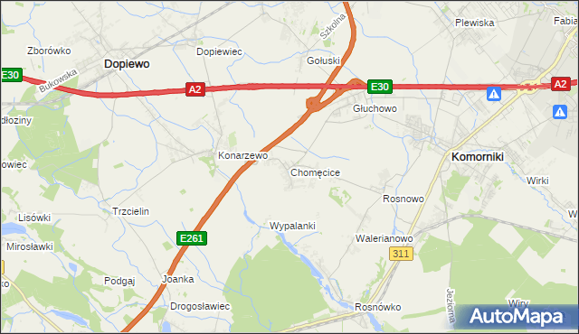 mapa Chomęcice, Chomęcice na mapie Targeo