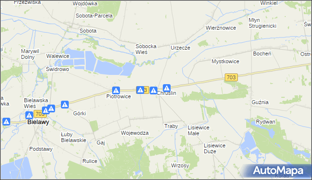 mapa Chruślin, Chruślin na mapie Targeo