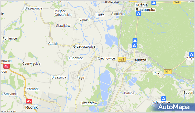 mapa Ciechowice, Ciechowice na mapie Targeo
