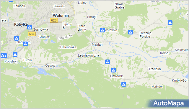 mapa Cięciwa gmina Wołomin, Cięciwa gmina Wołomin na mapie Targeo