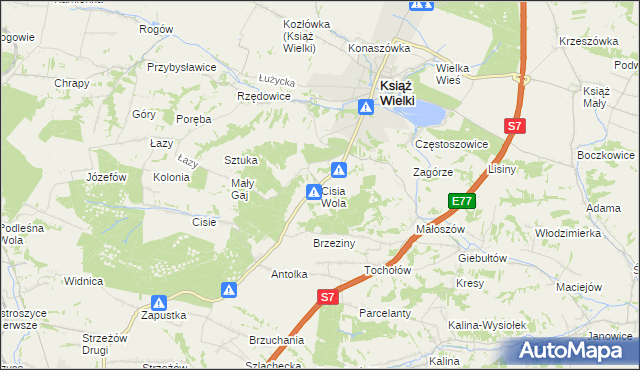 mapa Cisia Wola, Cisia Wola na mapie Targeo