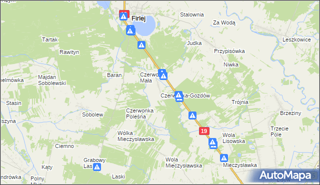 mapa Czerwonka-Gozdów, Czerwonka-Gozdów na mapie Targeo