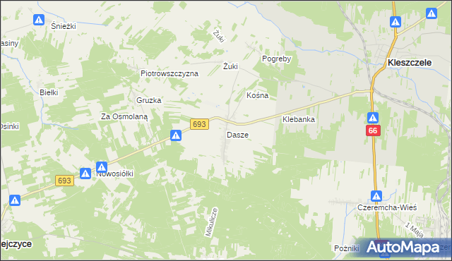 mapa Dasze, Dasze na mapie Targeo