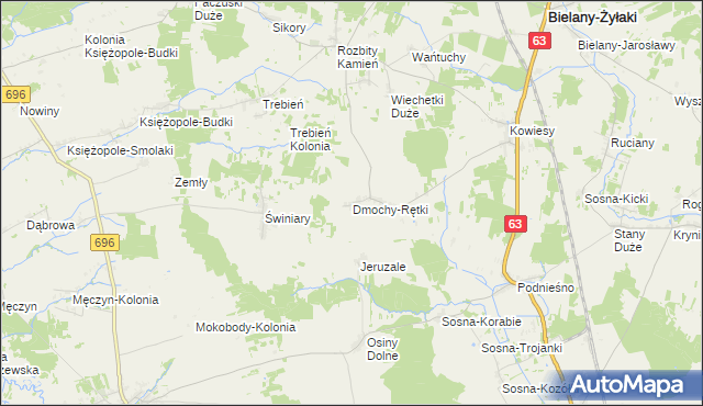 mapa Dmochy-Rętki, Dmochy-Rętki na mapie Targeo