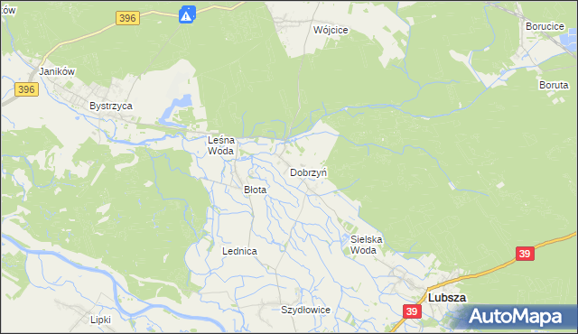 mapa Dobrzyń gmina Lubsza, Dobrzyń gmina Lubsza na mapie Targeo