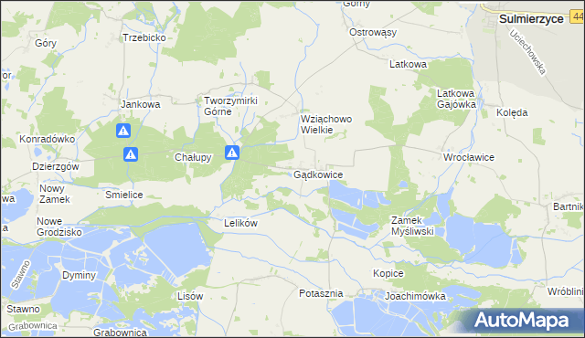 mapa Gądkowice, Gądkowice na mapie Targeo