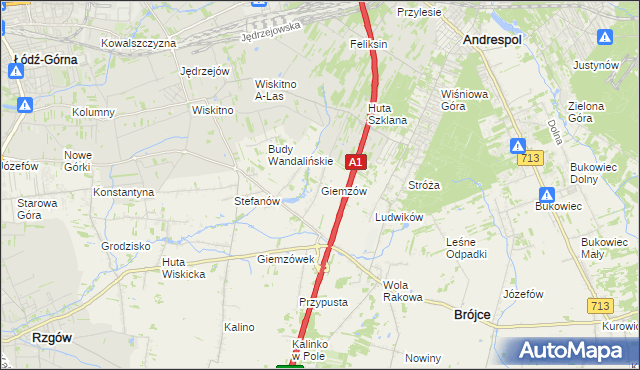 mapa Giemzów, Giemzów na mapie Targeo