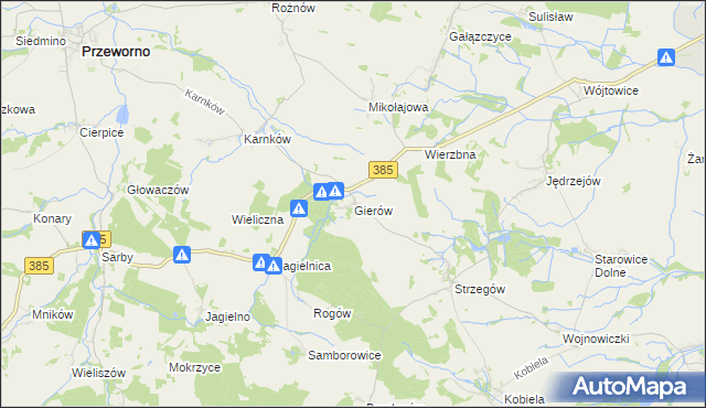 mapa Gierów, Gierów na mapie Targeo