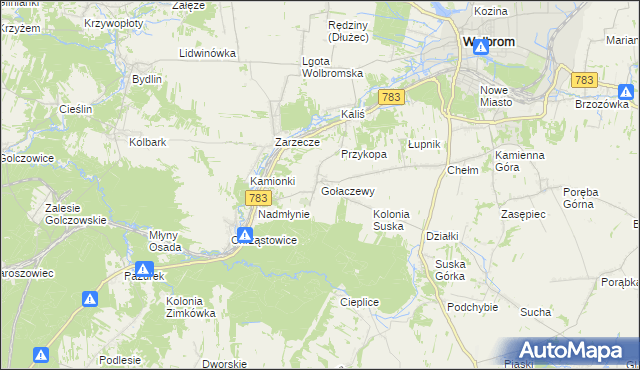 mapa Gołaczewy, Gołaczewy na mapie Targeo