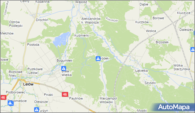 mapa Gródek gmina Lelów, Gródek gmina Lelów na mapie Targeo