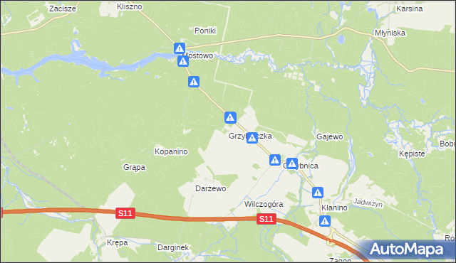 mapa Grzybniczka, Grzybniczka na mapie Targeo