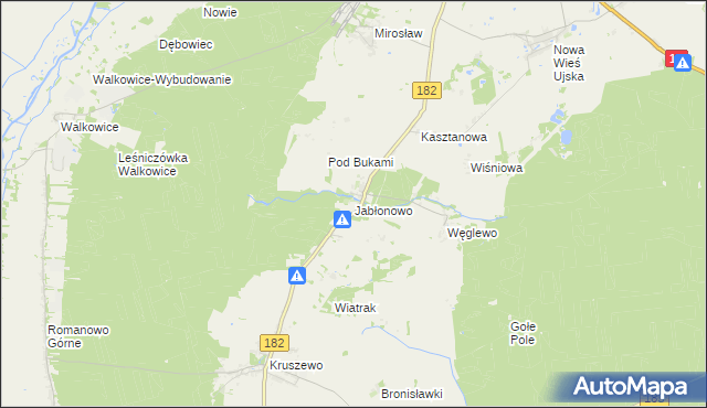 mapa Jabłonowo gmina Ujście, Jabłonowo gmina Ujście na mapie Targeo