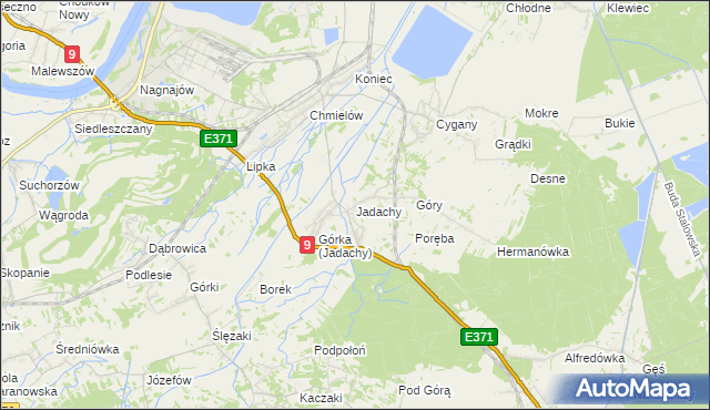 mapa Jadachy, Jadachy na mapie Targeo