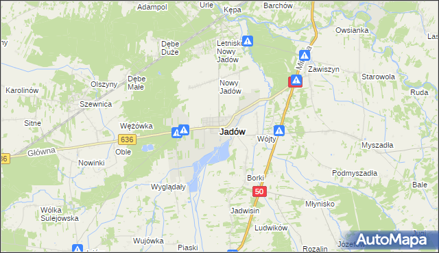 mapa Jadów, Jadów na mapie Targeo