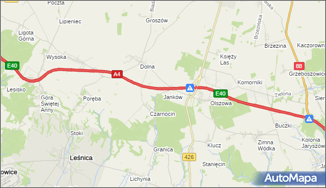 mapa Janków gmina Ujazd, Janków gmina Ujazd na mapie Targeo