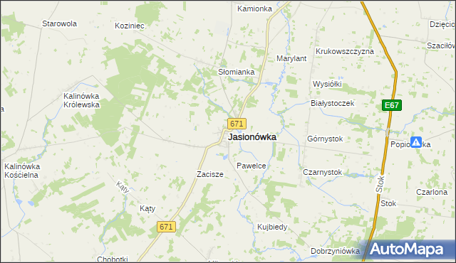 mapa Jasionówka, Jasionówka na mapie Targeo