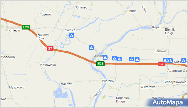 mapa Jazowa gmina Nowy Dwór Gdański, Jazowa gmina Nowy Dwór Gdański na mapie Targeo