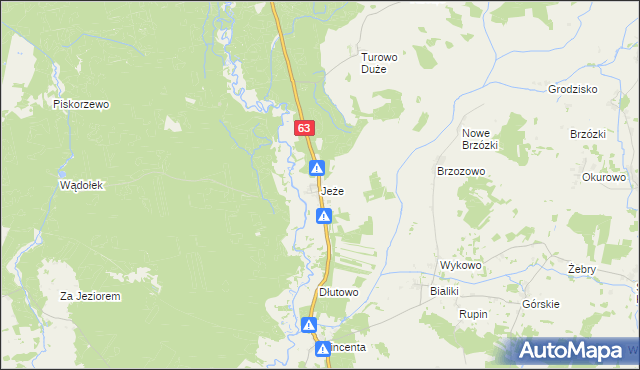 mapa Jeże gmina Pisz, Jeże gmina Pisz na mapie Targeo