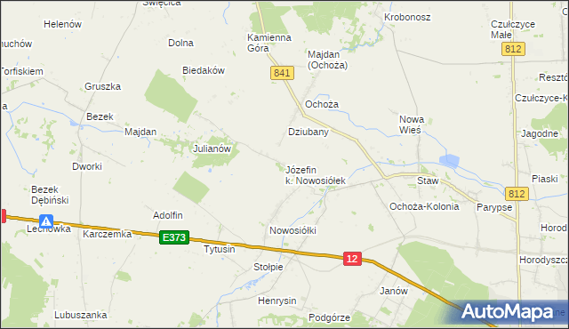 mapa Józefin k. Nowosiółek, Józefin k. Nowosiółek na mapie Targeo