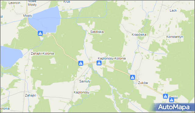 mapa Kaplonosy-Kolonia, Kaplonosy-Kolonia na mapie Targeo