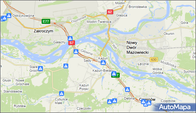 mapa Kazuń Nowy, Kazuń Nowy na mapie Targeo