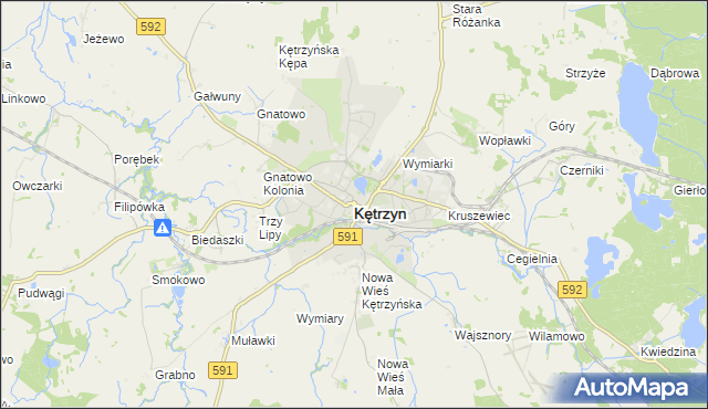 mapa Kętrzyn, Kętrzyn na mapie Targeo