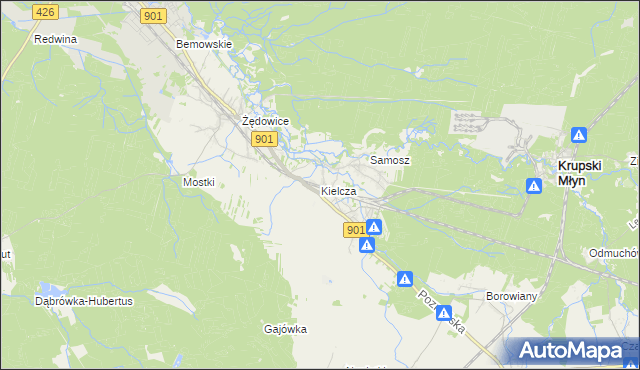 mapa Kielcza, Kielcza na mapie Targeo