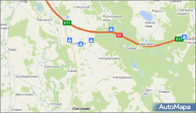 mapa Kiersztanówko, Kiersztanówko na mapie Targeo