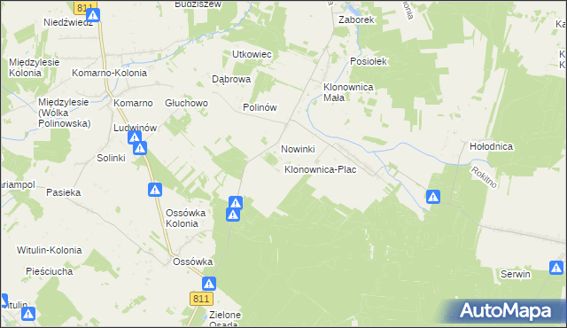 mapa Klonownica-Plac, Klonownica-Plac na mapie Targeo