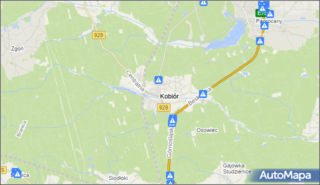 mapa Kobiór, Kobiór na mapie Targeo