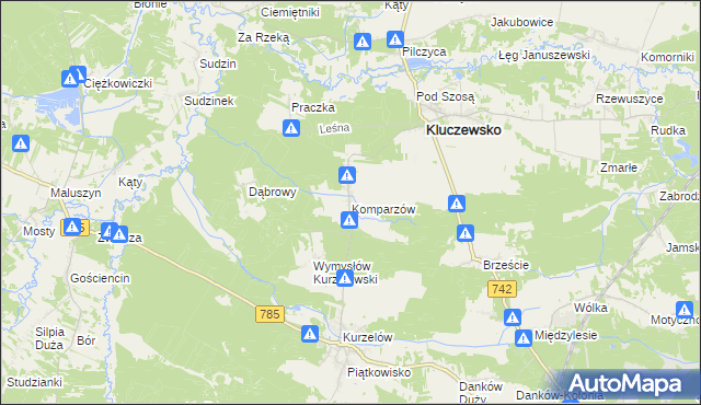 mapa Komparzów, Komparzów na mapie Targeo