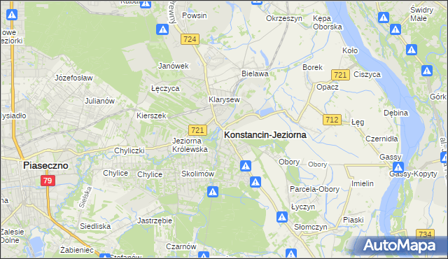 mapa Konstancin-Jeziorna, Konstancin-Jeziorna na mapie Targeo