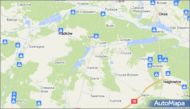 mapa Kossów, Kossów na mapie Targeo