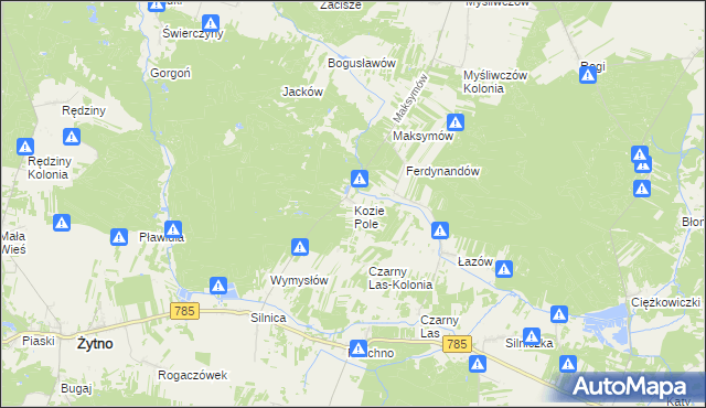 mapa Kozie Pole, Kozie Pole na mapie Targeo