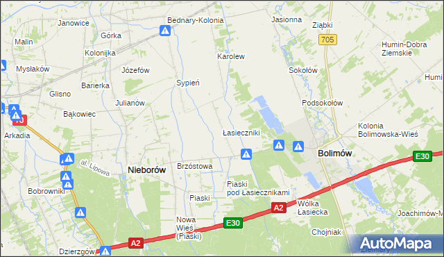 mapa Łasieczniki, Łasieczniki na mapie Targeo