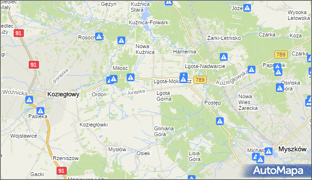 mapa Lgota Górna, Lgota Górna na mapie Targeo