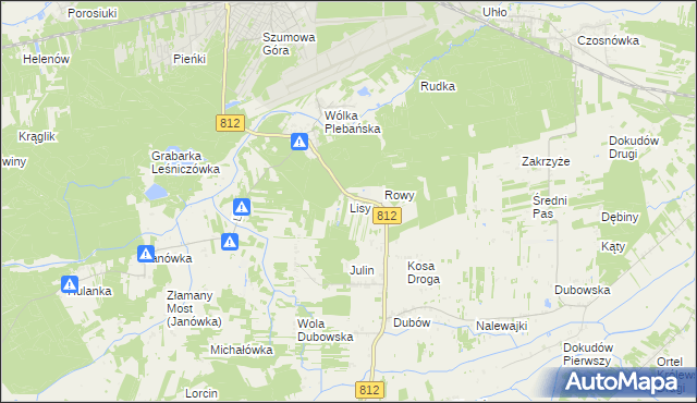 mapa Lisy gmina Biała Podlaska, Lisy gmina Biała Podlaska na mapie Targeo