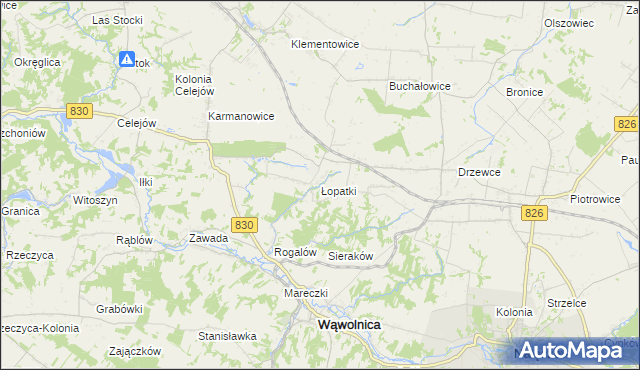 mapa Łopatki gmina Wąwolnica, Łopatki gmina Wąwolnica na mapie Targeo