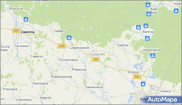 mapa Łuczyna, Łuczyna na mapie Targeo