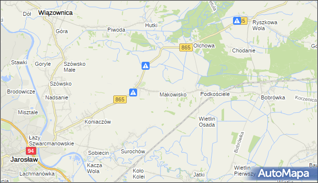 mapa Makowisko gmina Jarosław, Makowisko gmina Jarosław na mapie Targeo