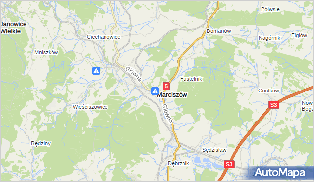 mapa Marciszów, Marciszów na mapie Targeo