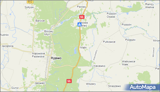 mapa Mątki gmina Ryjewo, Mątki gmina Ryjewo na mapie Targeo