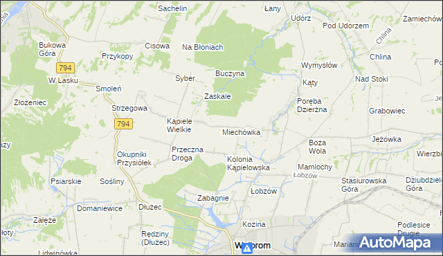 mapa Miechówka, Miechówka na mapie Targeo