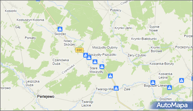 mapa Moczydły-Kukiełki, Moczydły-Kukiełki na mapie Targeo