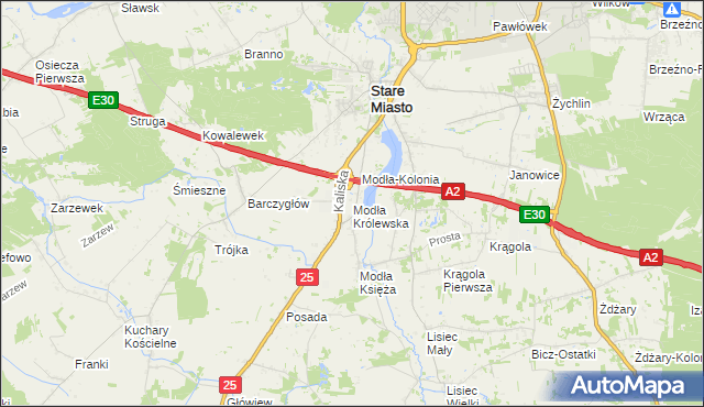 mapa Modła Królewska, Modła Królewska na mapie Targeo